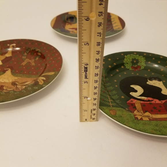 Set of 3 Warren Kimble Holiday Plates Cat Chicken Santa Oneida Sakura - Picture 9 of 9